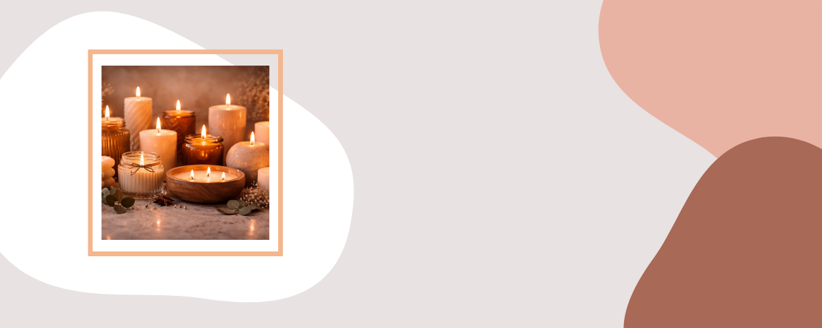 Mum ışığının sıcaklığı taşın pürüzsüz dokusu